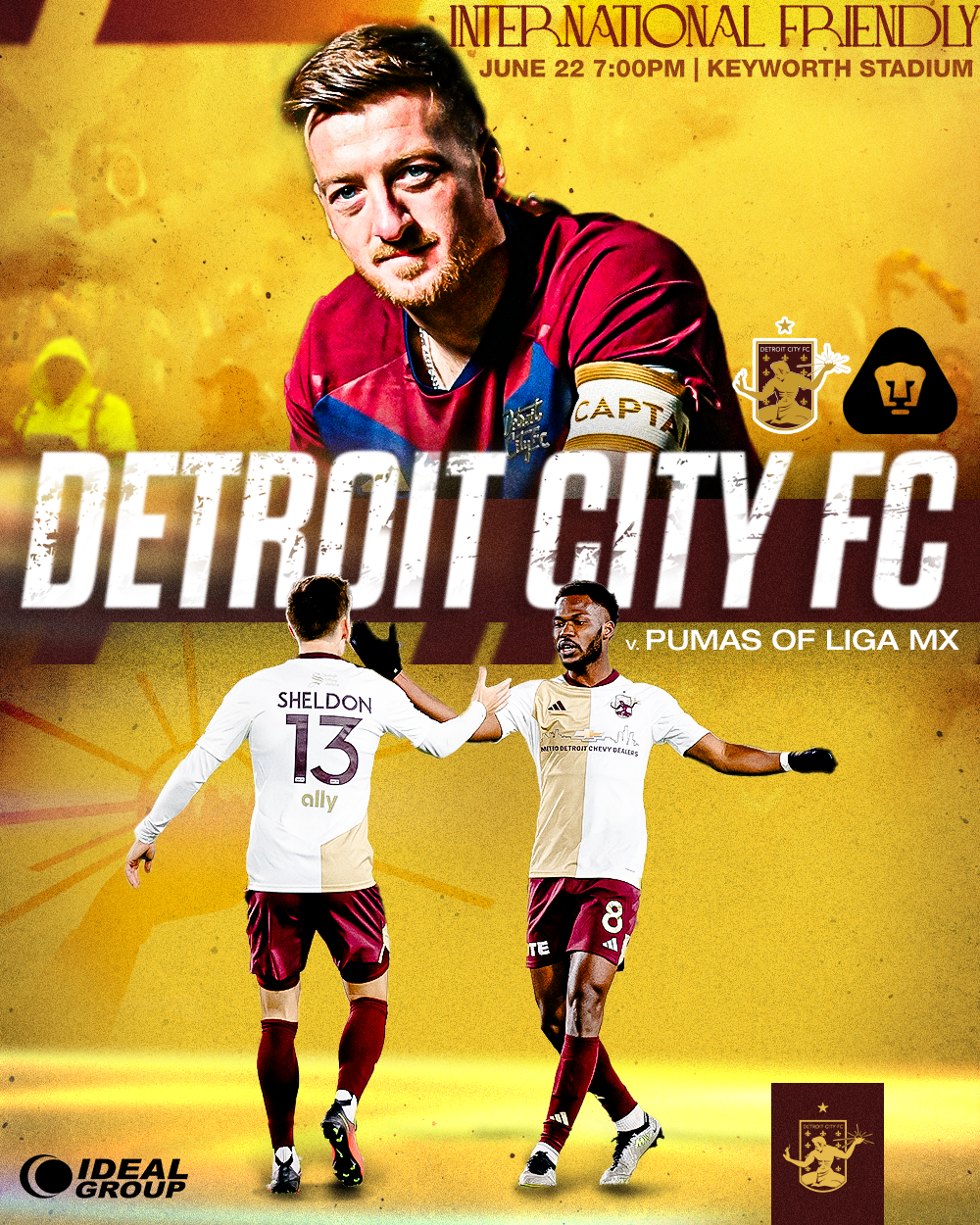 Detroit City FC to Welcome Pumas UNAM of Liga MX to Keyworth Stadium on June 22 featured image