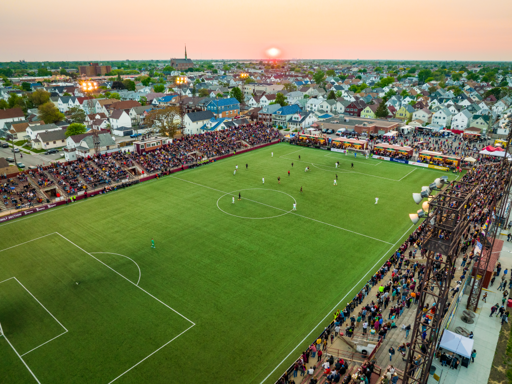 Overhead view of Keyworth Stadium