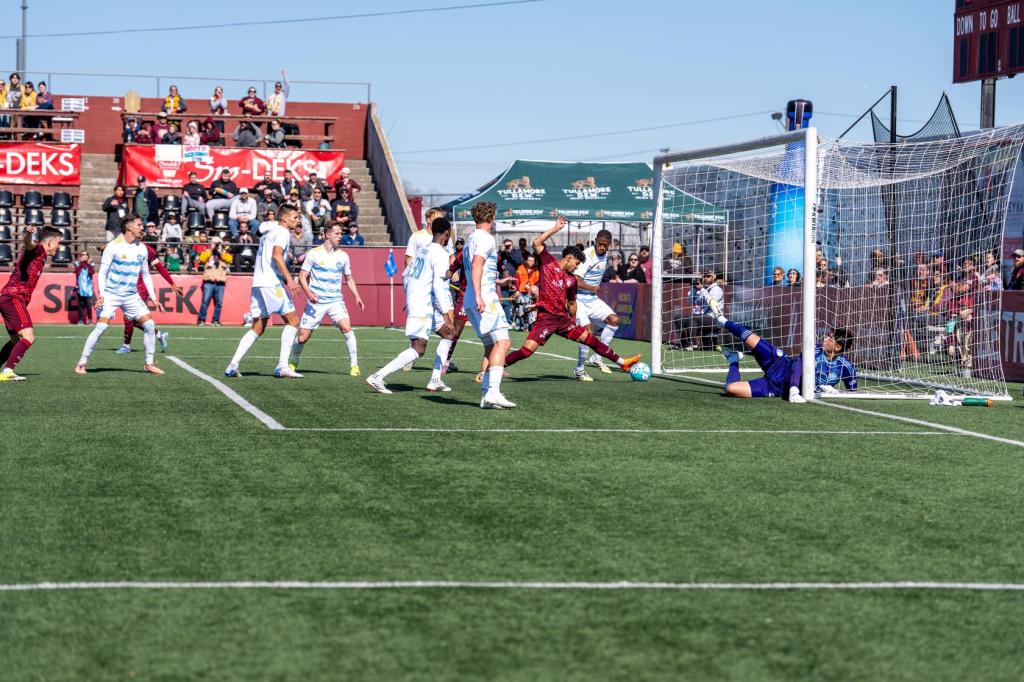 Darren Smith with the finish and the goal against Sporting JAX