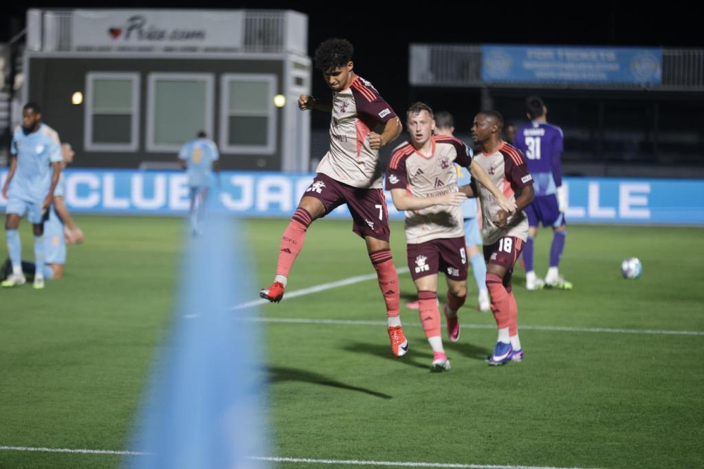 Darren Smith celebrates after a 5-goal performance vs Sporting JAX 6/13/2026