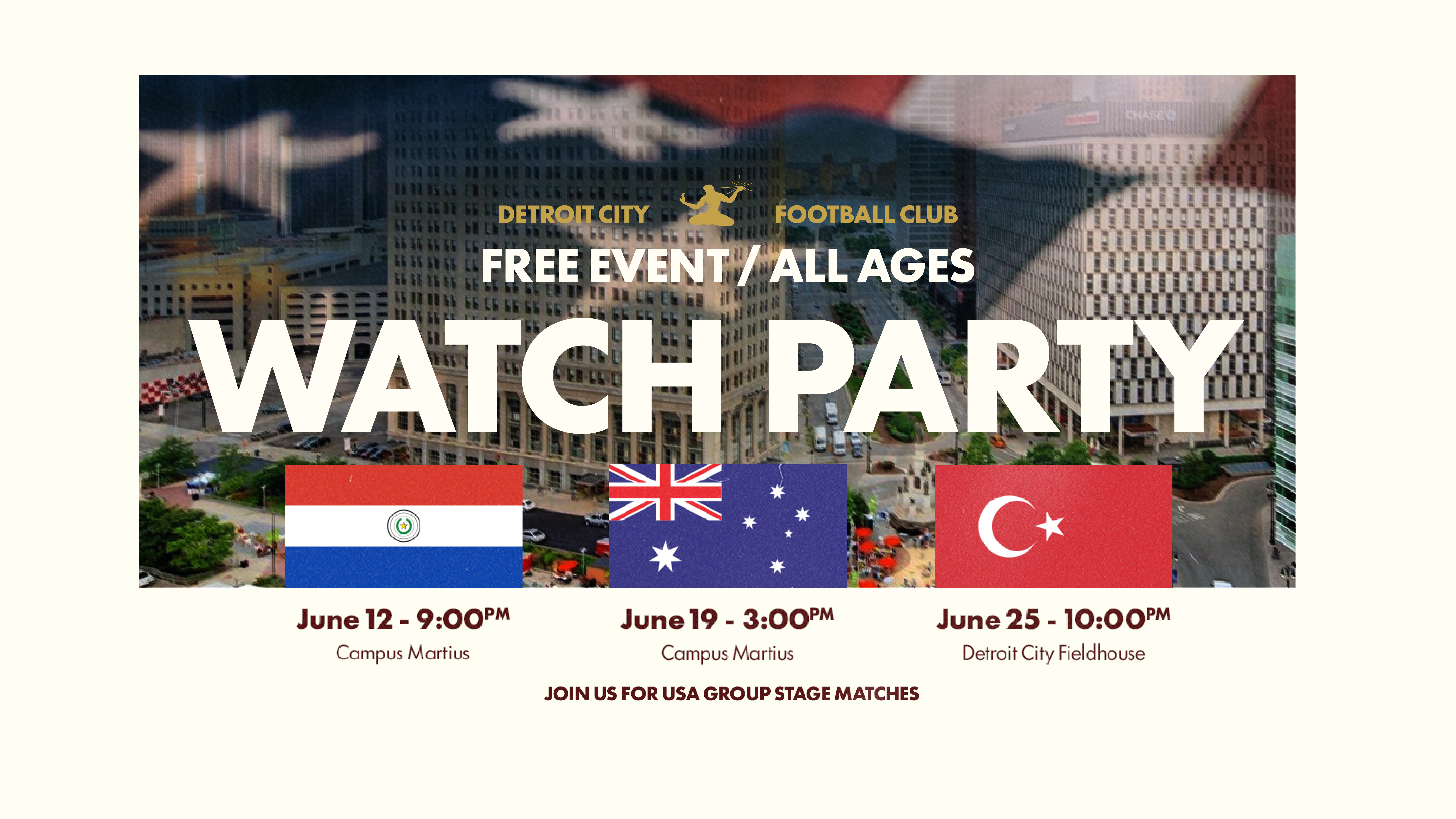 DCFC to Host World Soccer Celebration Watch Parties At Campus Martius Park, Los Galanes featured image