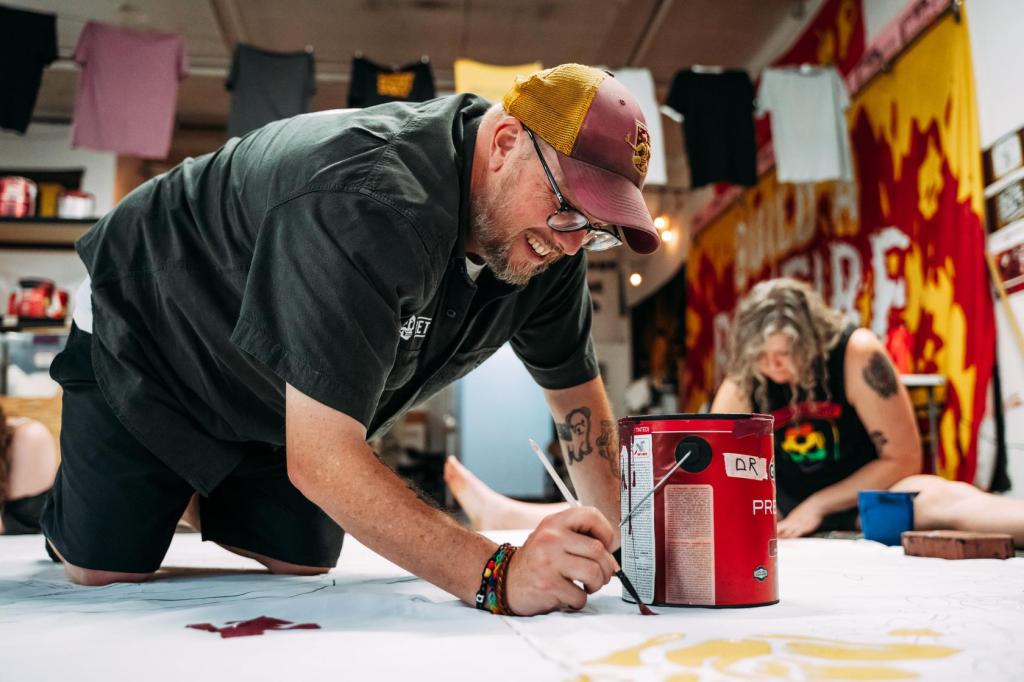 NGS creates a tifo for AlumniFi Field groundbreaking